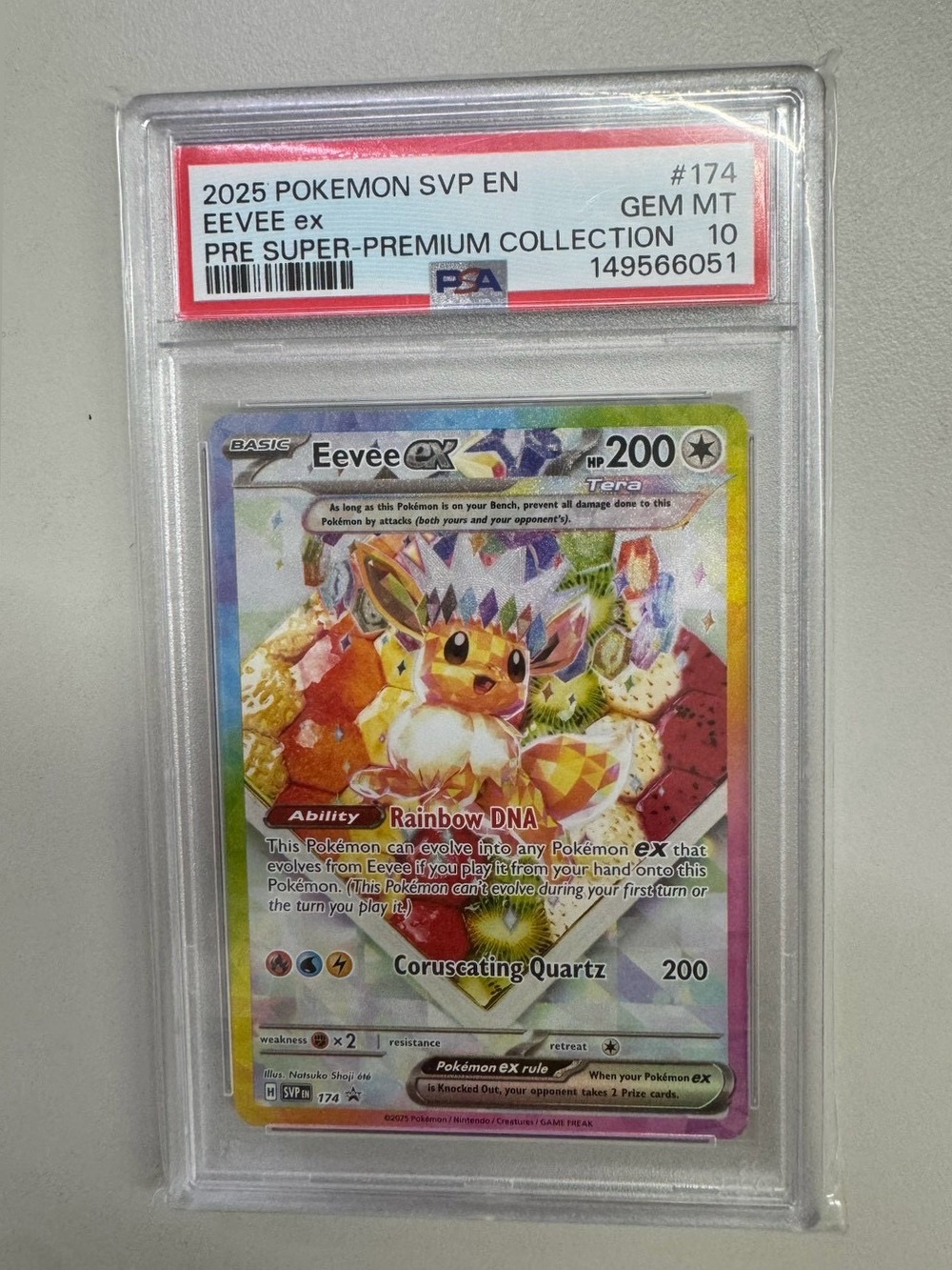寶可夢｜SVP EN Eevee ex #174，Pre Super-Premium，鑑定分數 PSA 10