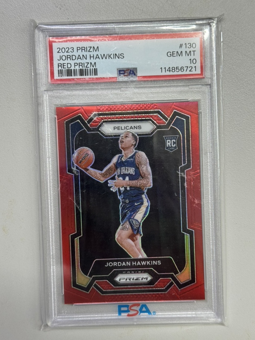 NBA｜2023 Prizm #130，Jordan Hawkins Red Prizm，鑑定分數 PSA 10
