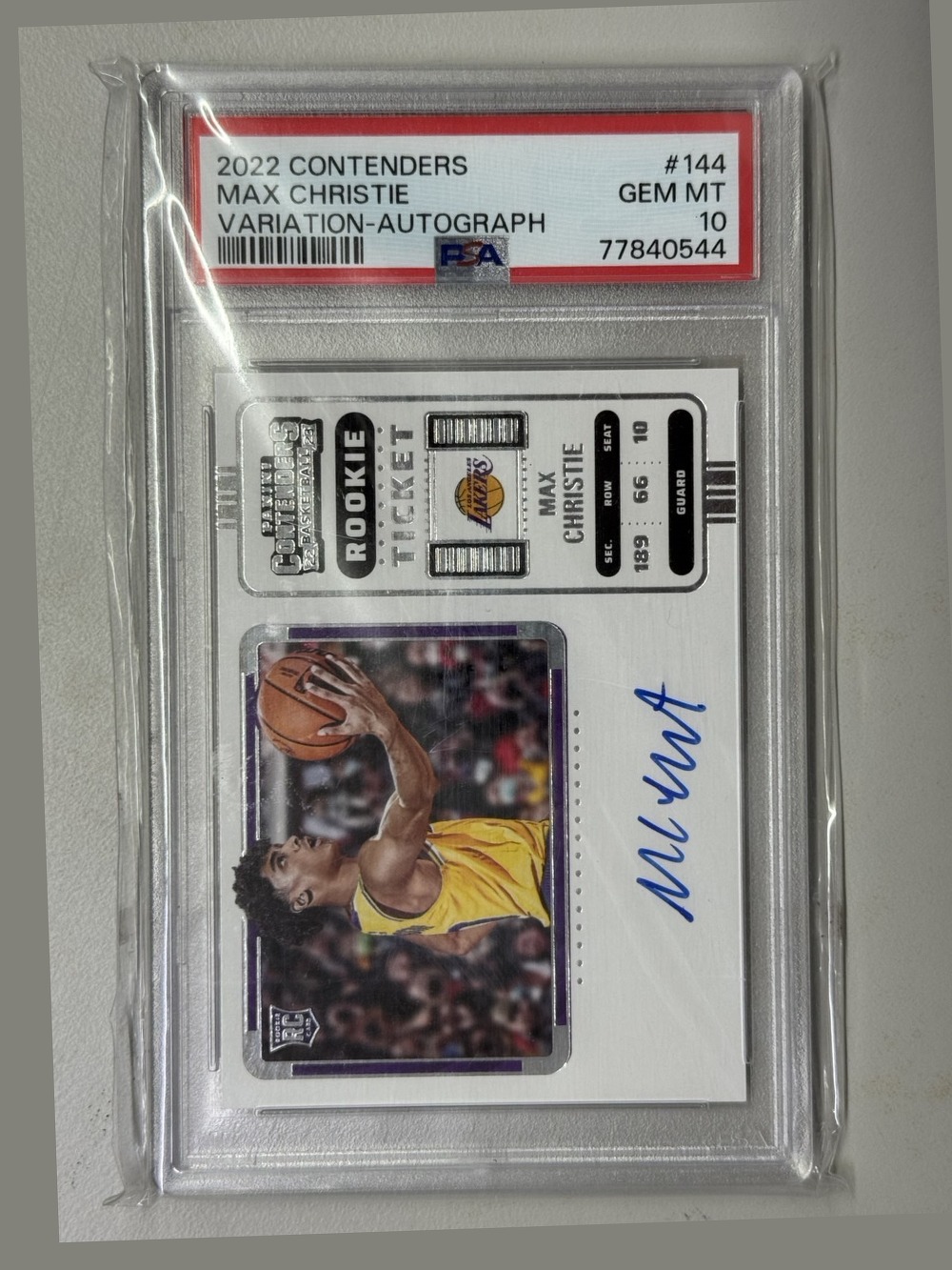 NBA｜2022 Contenders #144，Max Christie 變體簽名，鑑定分數 PSA 10